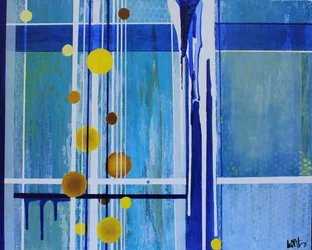 Abstrakter Blau Gelber Fluss
