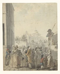 Puppentheater auf einem Platz