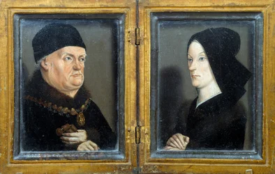 Diptychon des Matheron: Porträts von René, Herzog von Anjou, Graf von Provence, König von Sizilien und Jerusalem und seiner Frau Jeanne de Laval