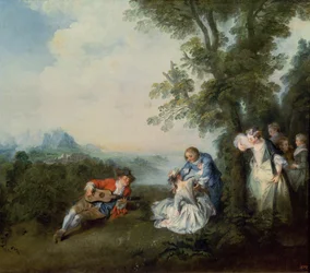 Eine Gesellschaft am Waldrand, 1720