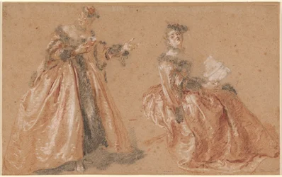 Zwei elegante Frauen in polnischer Tracht