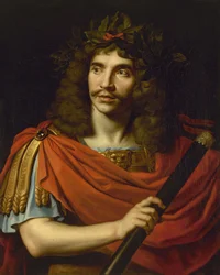 Molière in der Rolle des Julius Caesar in La Mort de Pompée von Pierre Corneille, 1656