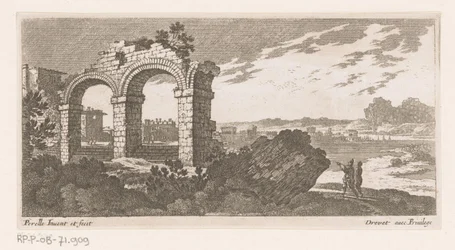 Landschaft mit Ruine mit zwei Bögen