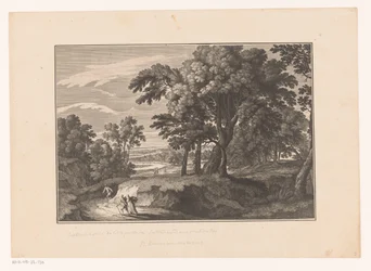 Landschaft mit Wanderern auf einem Pfad