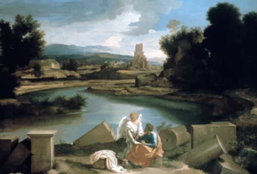 Landschaft mit St. Matthäus und dem Engel, um 1645