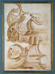 Schiffsbogen und Schilde (nach Giulio Romano)