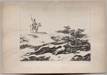 Soldat auf Pferd in Landschaft