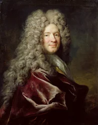 Porträt eines Mannes in einem violetten Gewand, ca. 1700