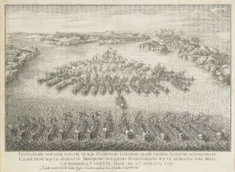 Die Seeschlacht von Gangut am 27. Juli 1714
