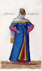 Türkische Frau mit Niqab (Illustration)