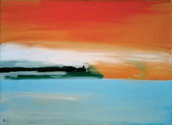 Eisenbahn am Meer, Sonnenuntergang