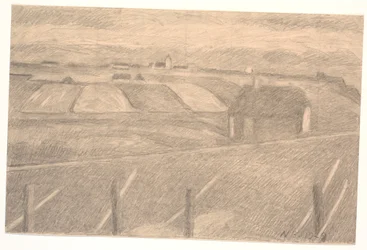 Landschaft bei Ferring, Leuchtturm beleuchtet