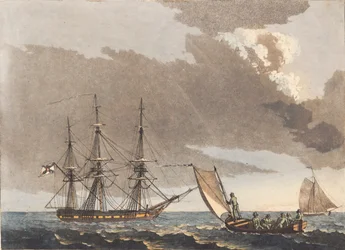 Eine russische Fregatte vor Anker