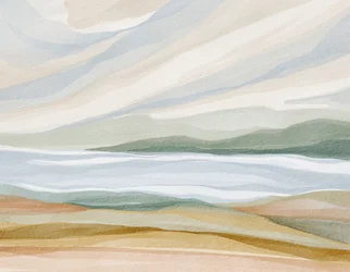 Ruhige Aquarelllandschaft