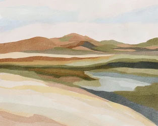 Ruhige Aquarelllandschaft