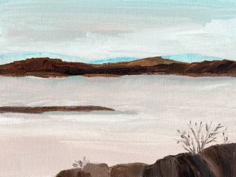 Nebelsee in den Bergen
