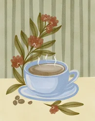 Dampfende Kaffee-Blüte