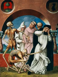 Tod mit Mönchen (Detail)