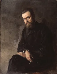 Porträt des Autors Gleb Uspensky 1843-1902, 1884