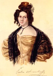 Porträt von Prasovya Annenkova, Ehefrau des Dekabristen Iwan Annenkow, 1836