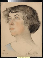 Porträt von Alexandra Mikhailovna Kollontai, kommunistische und sowjetische Politikerin
