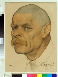 Porträt des russischen Schriftstellers Maxim Gorki