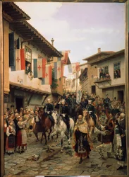 Russisch-Türkischer Krieg 1877-1878: Großfürst Nikolaus Nikolajewitsch von Russland in Veliko Tarnovo am 03.06.1877 in Bulgarien