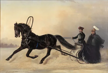 Kaiser Nikolaus I. bei einem Winterausflug, 1853