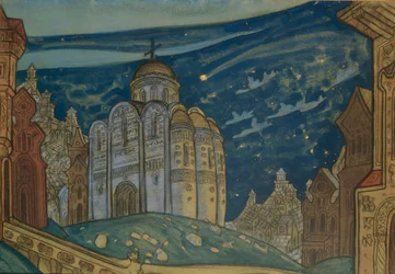 Putivl. Bühnenbild für die Oper Fürst Igor von A. Borodin, 1914