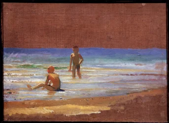 Junge Knaben am Meeresufer (1831-1894), russische Kunst des 19. Jahrhunderts. Staatliche Tretjakow-Galerie, Moskau.
