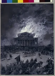 Der Brand des Bolschoi-Theaters in Moskau am 11. März 1853