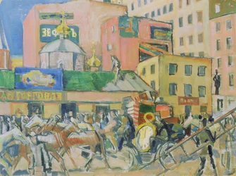 Eine Straße in Moskau