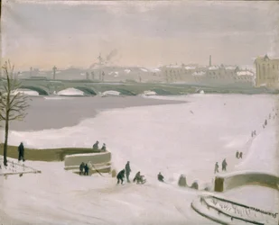 Überquerung des gefrorenen Flusses Newa, 1935