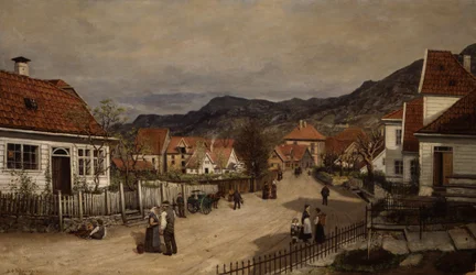Stadtstraße mit Alltagsleben
