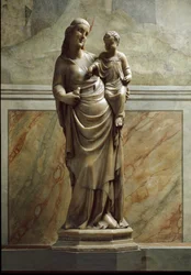 Jungfrau und Kind. Marmorskulptur
