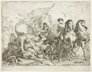 Antiochus fällt von seinem Streitwagen