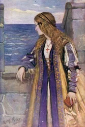 Clare auf den Zinnen von Tantallon