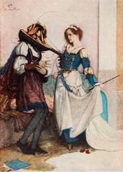 Die sanfte Katherine, Der Widerspenstigen Zähmung, Akt II Szene 1, Illustration aus 