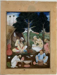 Gruppe von Bhang-Süchtigen, ca. 1600