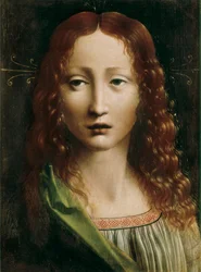 Der Erlöser, Gemälde der lombardischen Schule. Ende 15. Jahrhundert. Öl auf Holz. 25 cm x 18,5 cm. Madrid. Lazaro Galdiano Stiftung.