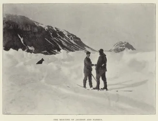 Das Treffen von Jackson und Nansen (s/w Foto)