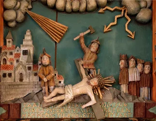 Jesus wird ans Kreuz genagelt (Detail)
