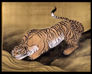 Tiger in einer Landschaft