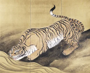 Tiger in einer Landschaft