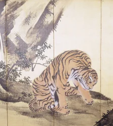 Tiger in einer Landschaft