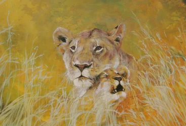 Mutter und Baby I (Löwen) 1995