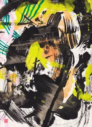 Zen Feuer und Wind Tintenabstraktion