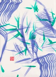 Zen Grüne Bambusabstraktion 2, 2020