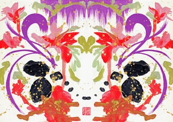 Zen Orange Lila Blumen 2, 2021