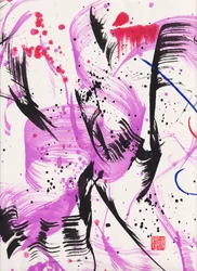 Zen Lila Wiegenlied Tintenabstraktion 1